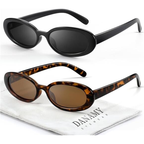 Sunglasses Womens Retro Oval - Picture 1 of 14